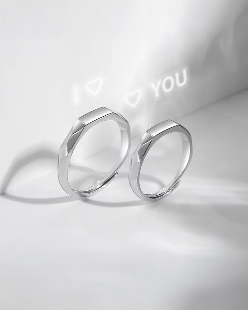 Light Sculpted Couple Rings